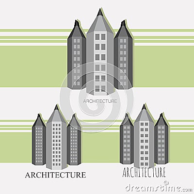 Pencil â€“ city version in black and white style Vector Illustration